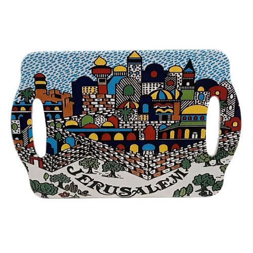 Serving Tray with Colorful Armenian Style Jerusalem Images