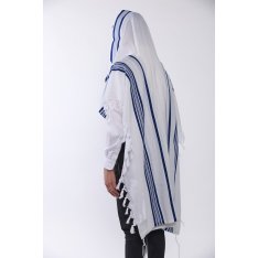 Victory LaMenatzeach Wool Tallit Non Slip Prayer Shawl - Royal Blue