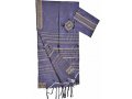 Violet with Gold Stripes Handwoven Silk Tallit Prayer Shawl Set - Gabrieli